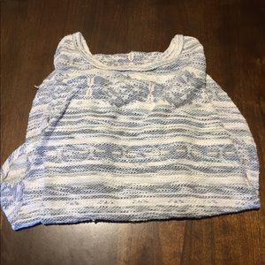 BLUE AND WHIT AZTEC SWEATER